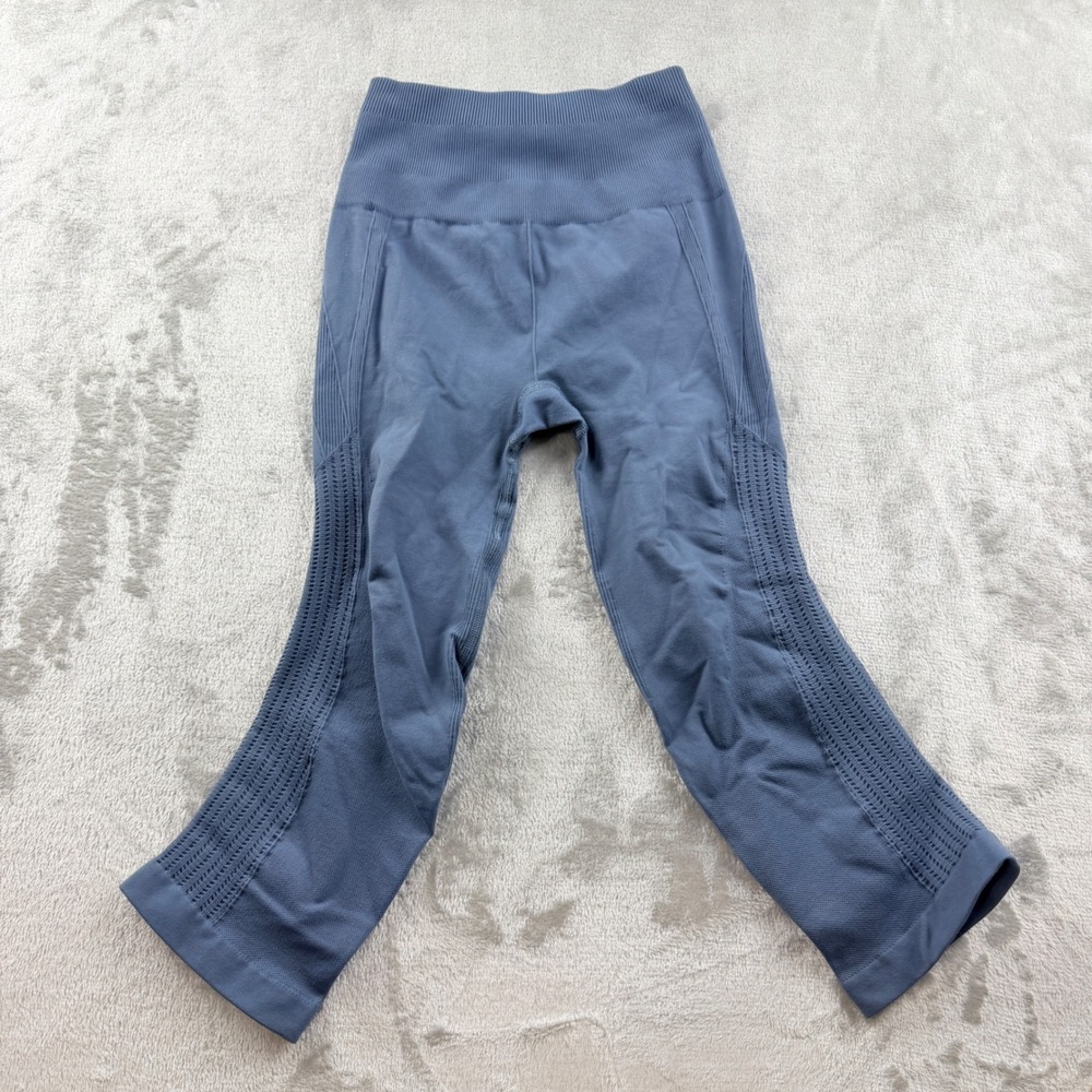 Lululemon Reveal Tight Zen Expression Blue High Rise Crop Leggings Women's Sz 4